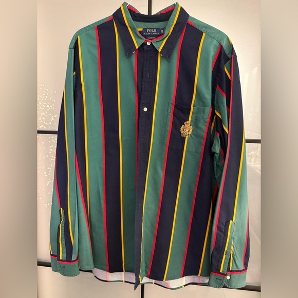 Polo Ralph Lauren Other - Polo by Ralph Lauren Men's Green and Navy Striped Shirt